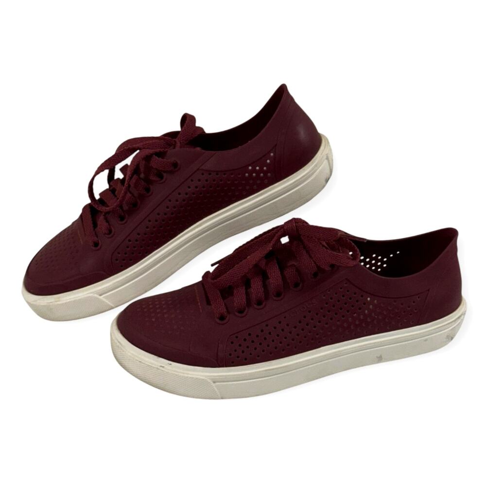 Crocs Citilane Roka Court Shoe, Burgundy/White, Men's 6